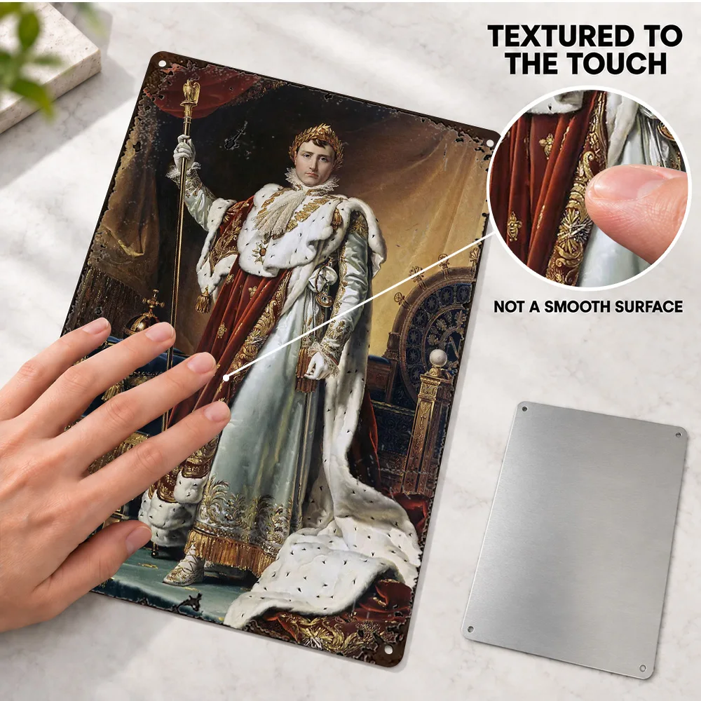 Napoleon Coronation Robes History Printed Poster Customized Aluminum Metal Sign Colorful Wall Art For Office Decor Scholar Gift