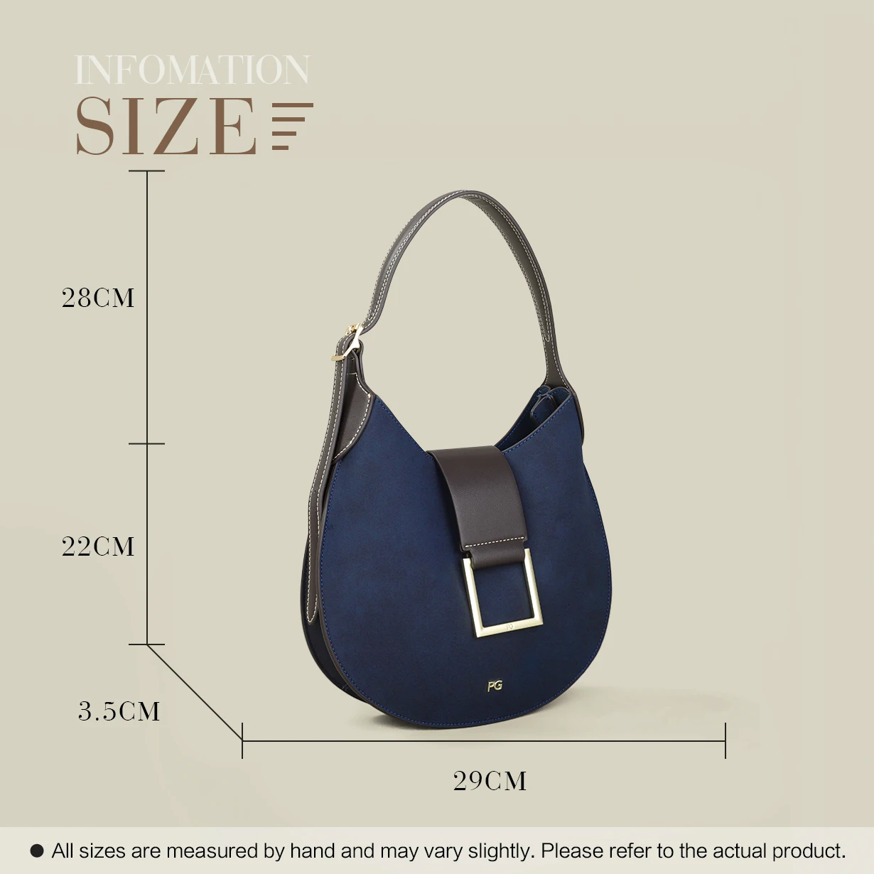 PG PATSY GARIS Fashion Under-leg Bag Classic Design High-end minimalist elegant women's dumpling shape handbag clearance sale