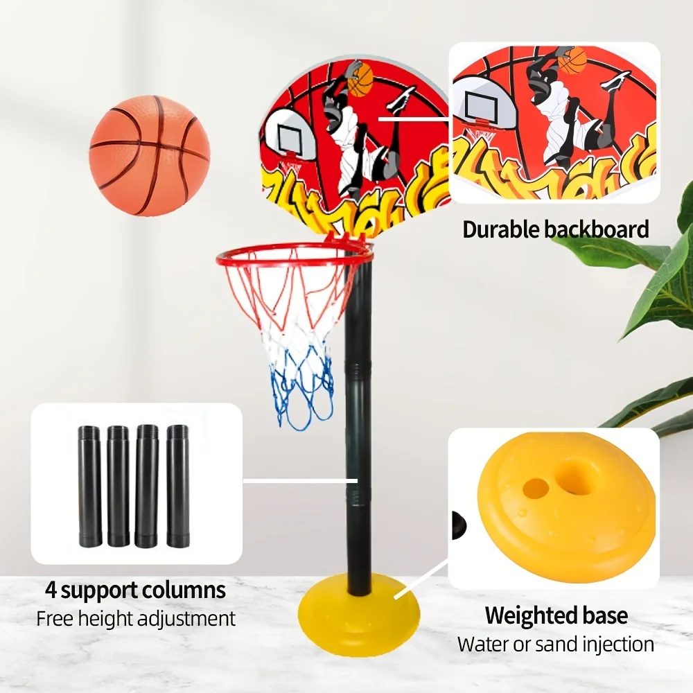 Mini panier de basket-ball réglable, jouets interactifs parent-enfant, parfait pour les jeux d'intérieur et d'extérieur et les cadeaux de vacances