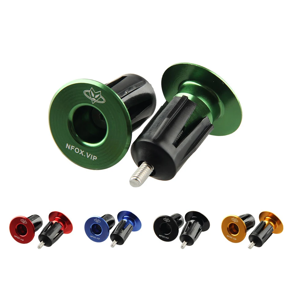 

NFOX 1 Pair Bicycle Handlebar Plugs Aluminum Alloy Colored Lockable Expansion Screws Mountain Road Bike Handlebar Accessories