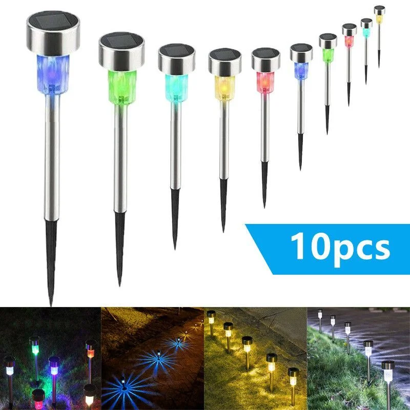 

10 упаковок, уличный светильник, садовая лампа на солнечной энергии, водонепроницаемая пейзажная дорожка, уличный светильник для двора, заднего двора, лужайки, патио, свадебные декоративные