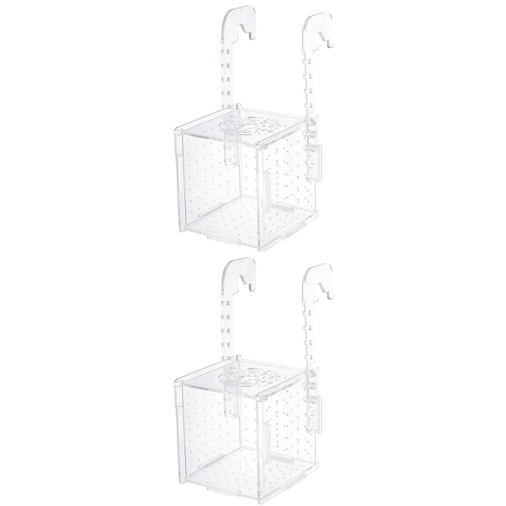 

2Pcs Fish Tank Isolation Box Transparent Acrylic Hatchery Aquarium Incubator for Betta Guppy Baby Fish Juvenile