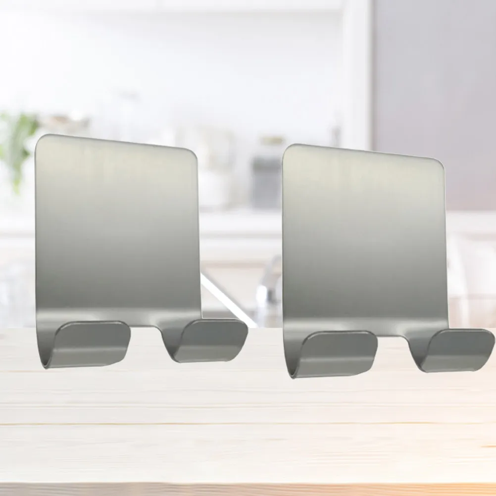 

4Pcs Stainless Steel Holder Punch-Free Razor Hanger Hair Dryer Rack Organizer Bathroom Wall Mount Strong Adhesive No Drilling