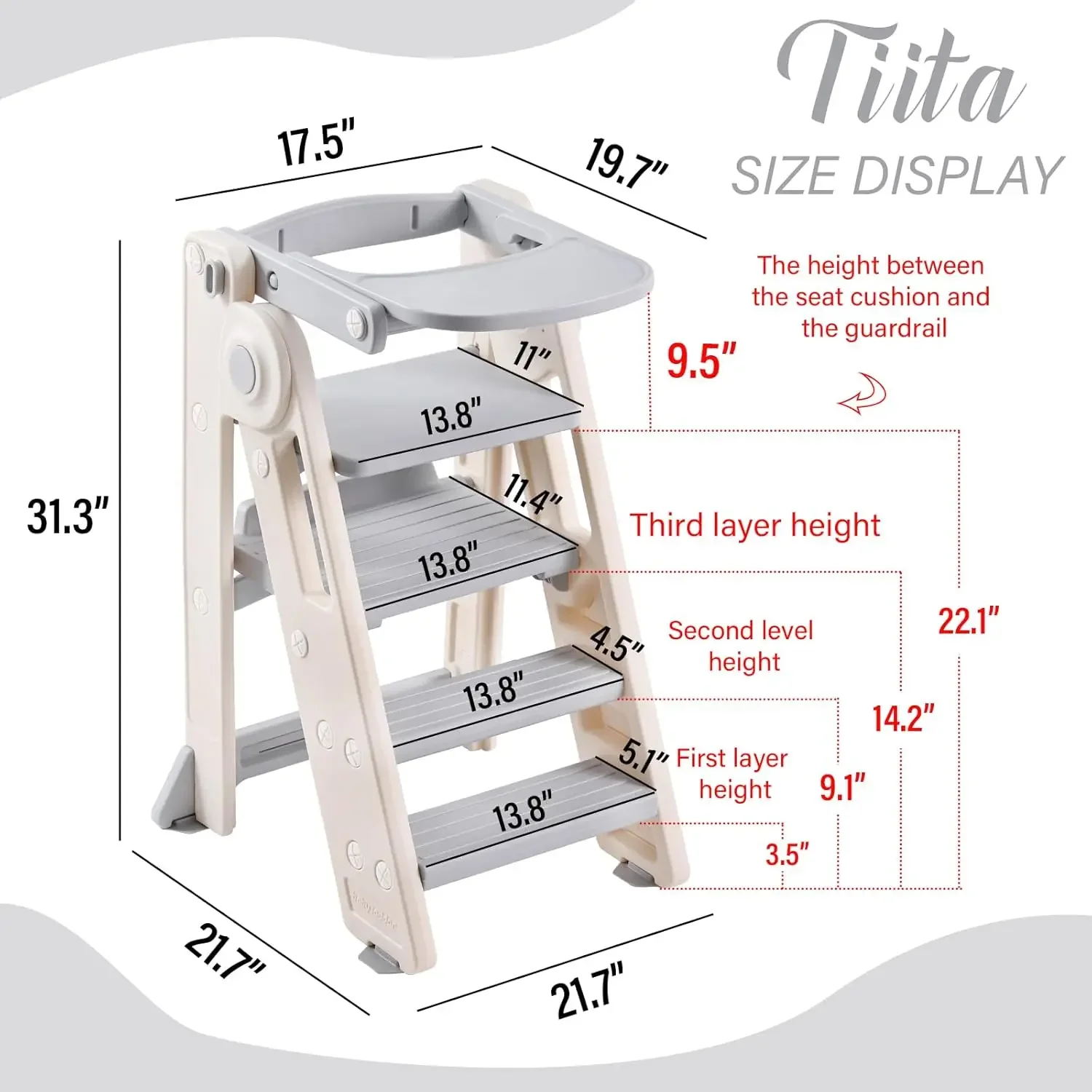 Children's Ladder Learning Tower, Multi-Functional Dining Chair