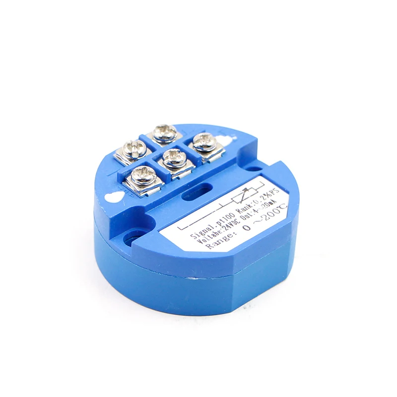 PT100 para 4-20mA 0-600 Celsius Conversor de resistência térmica Entrada RTD 4-20mA Saída Transmissor de temperatura montado na cabeça