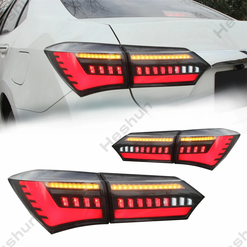 Pair LED Taillights For TOYOTA COROLLA ALTIS ZRE171 ZRE172 Sedan 2014-2019 Taillamp Rear Lamp Brake Fog Turn Signal DRL Light