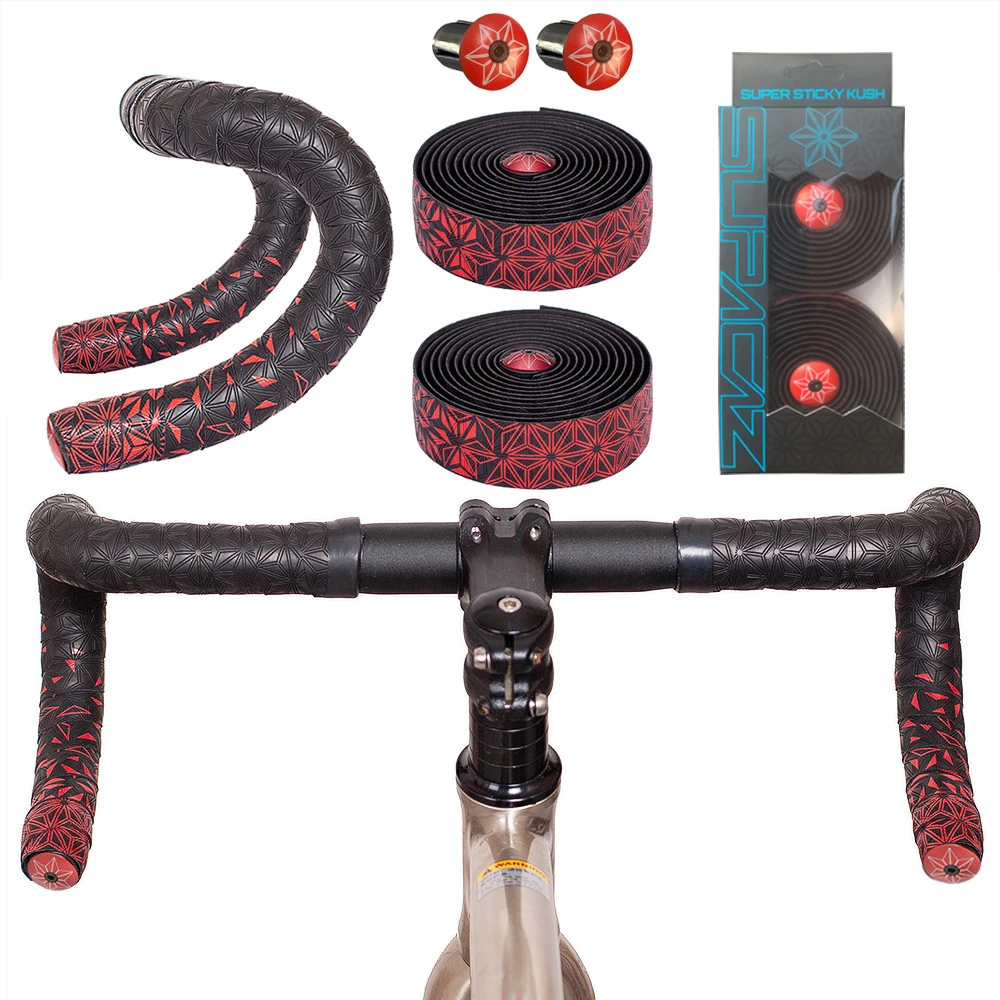 Rennrad-Lenkerband, super klebrig, Kush Star Fade Bar Tape, EVA/PU,  rutschfestes Stodmpfer-Wickelband fr Fahrrder mit 1 Paar Stangenstopfen  - AliExpress 18