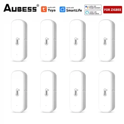 1-4 stuks Tuya Smart Zigbee Temperatuur- en Vochtigheidssensor Binnenthermometer Hygrometer Monitoring Werkt met Alexa Google Home