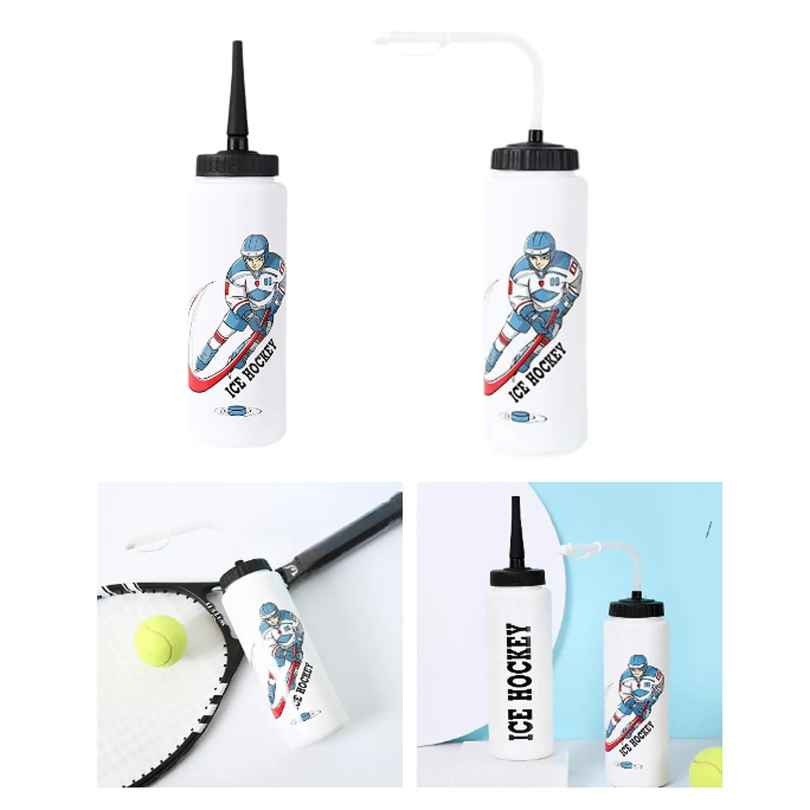 

Бутылка для воды для хоккея с соломинкой для активного отдыха, бокса, футбола