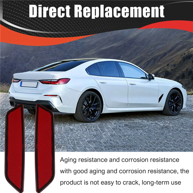 

1 пара отражателя заднего бампера 63148084785 63148084786 для BMW 5 серии G60 2023 + сигнальная лампа, пластина отражателя-AD39