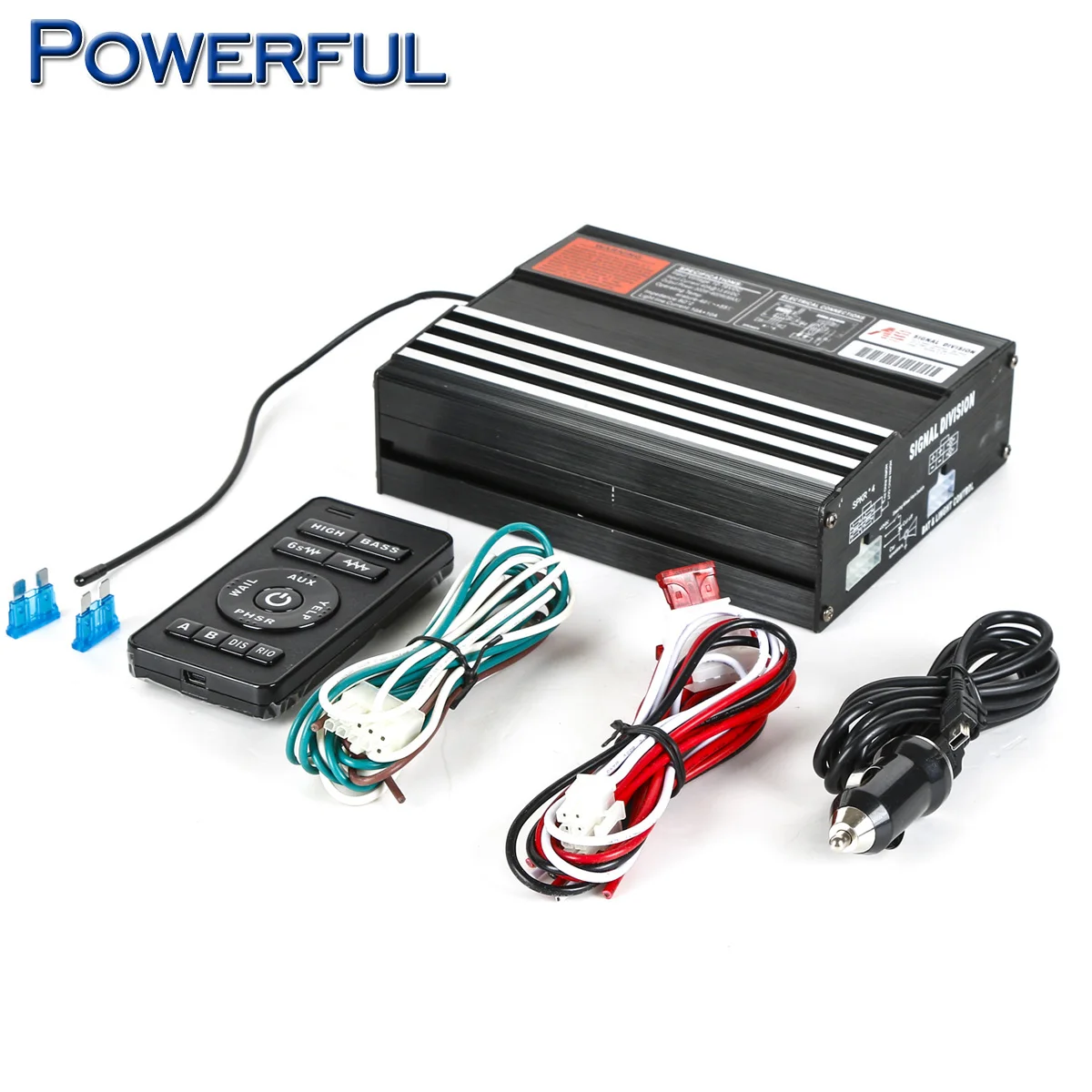 Car Amplifier Police Siren 12V 600W Wireless Remote Control with Mic Speaker Emergency Electronic PA System