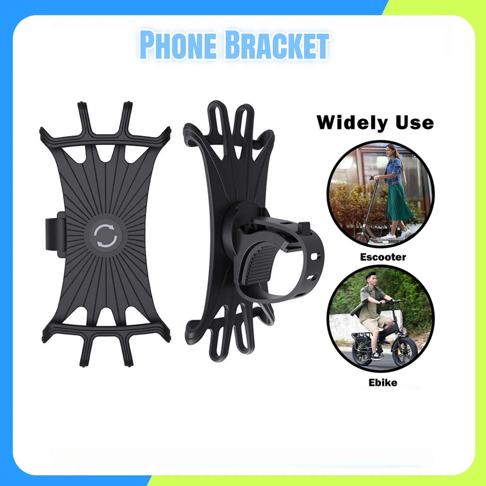Universeel 360 ° Rotatie-telefoonhouder voor elektrische scooter Elektrische fiets Brede compatibiliteit Stuurbeugel Snelle installatie Elektrische scooter EBike-accessoires