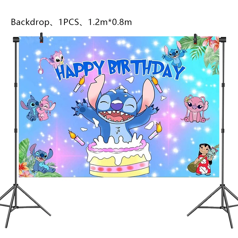 New Stitch Birthday Party Decoration Foil Latex Balloon With Pattern For Kids Event Supplies Disposable Tableware Plate Backdrop