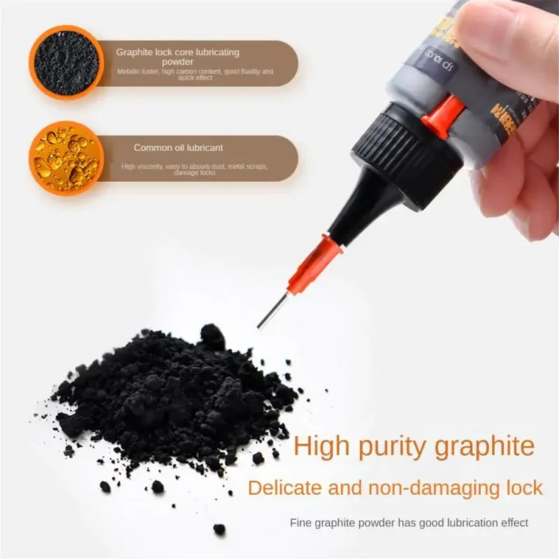 Powdered Graphite Lubricants Door Lock Lubricant Keyhole All Purpose Graphite Powder for Sliding Doors Stuck Locks Stiff