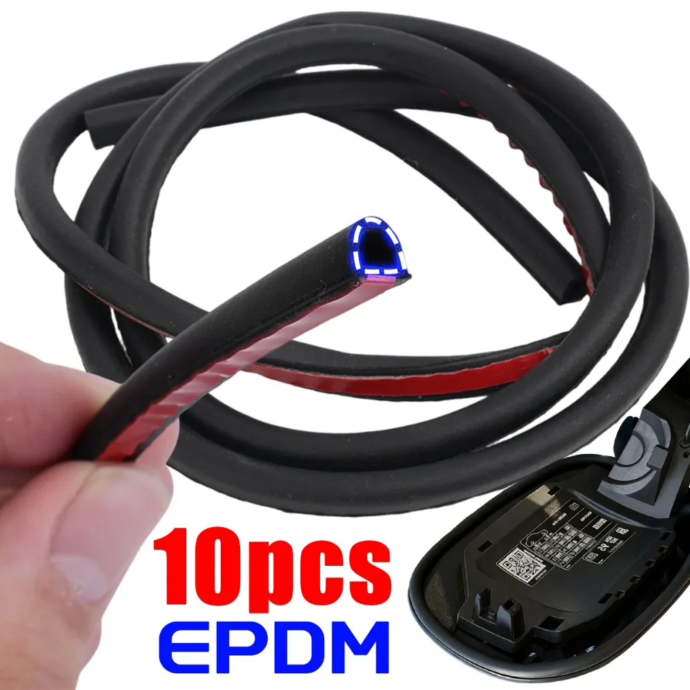 EPDM Rubber Seal Strip Universal Fuel Tank Cap Charging Port Cover Protector Waterproof D-Shape Self Adhesive Auto Interior Trim