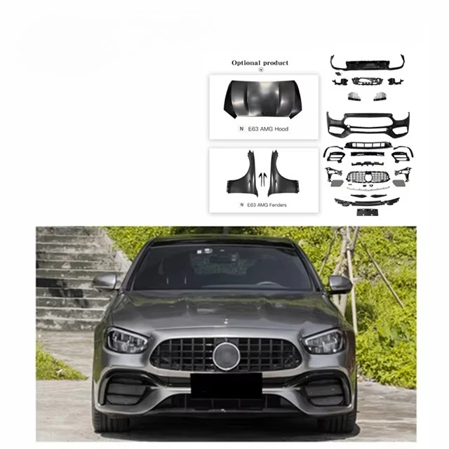 

For W213 E Class 21-23 Sport Upgrade E63 BodyKit Front Bumper Rear Bumper Grille Hood Fender Exhaust