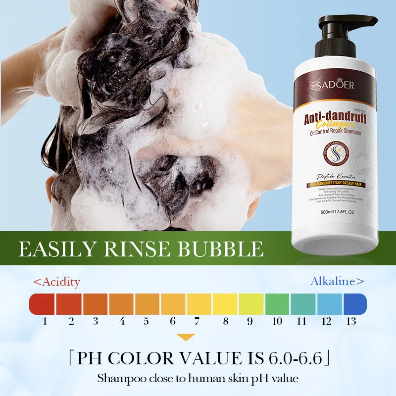Collagen anti dandruff, oil control, repair shampoo increases capacity, thickens, strengthens oil control, nourishes and repairs