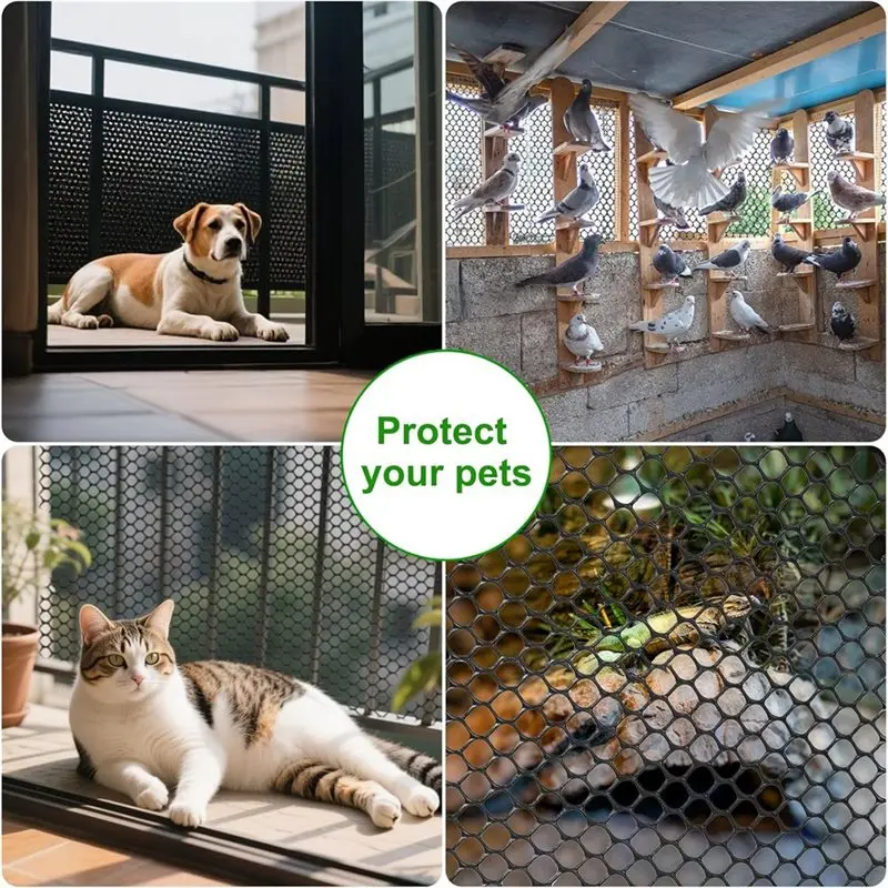 AEE2-Plastic Chicken Wire Mesh-19.6 In X 10 Ft, Plastic Wire Mesh Fence For Dogs,Cats&Poultry-Garden Netting & Animal Barrier