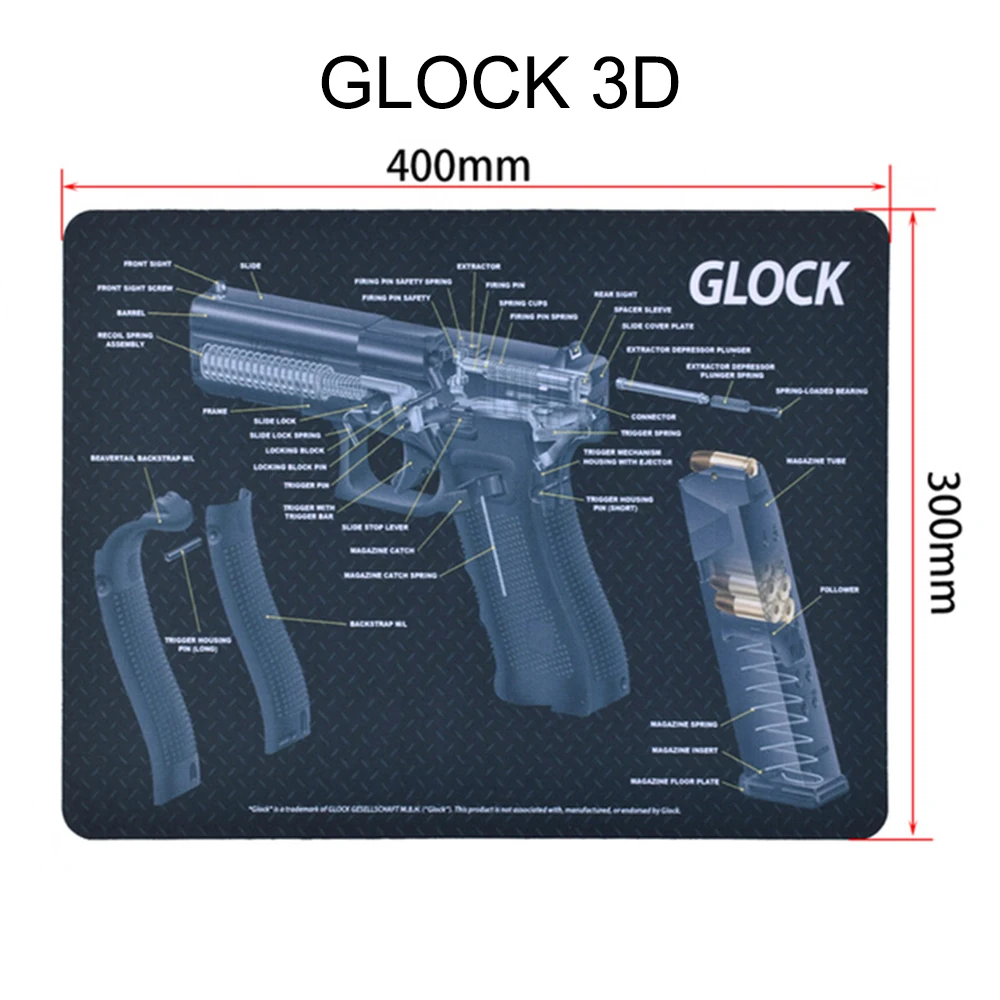 Glock Sig Sauer Short Gun Reinigung Gummi matte Pistole Montage 3d Mauspad Ruger Berett 92 px4 1911 CZ-75 cz Schatten sa hk usp