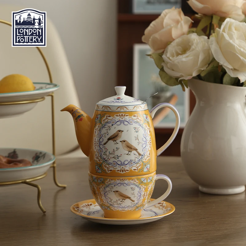 

London Pottery 500ML bird ceramics tetra set tea pot infuser welding kettle tea maker matcha coffeeware teaware with strainer