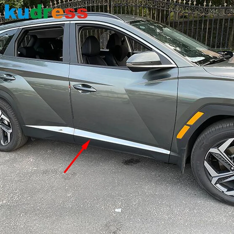 Jupe Latérale Voiture En Acier Inoxydable Pour Hyundai Tucson 2015-2016 – Protection Porte Anti-Rayures Et Moulure Winglet Élégante
