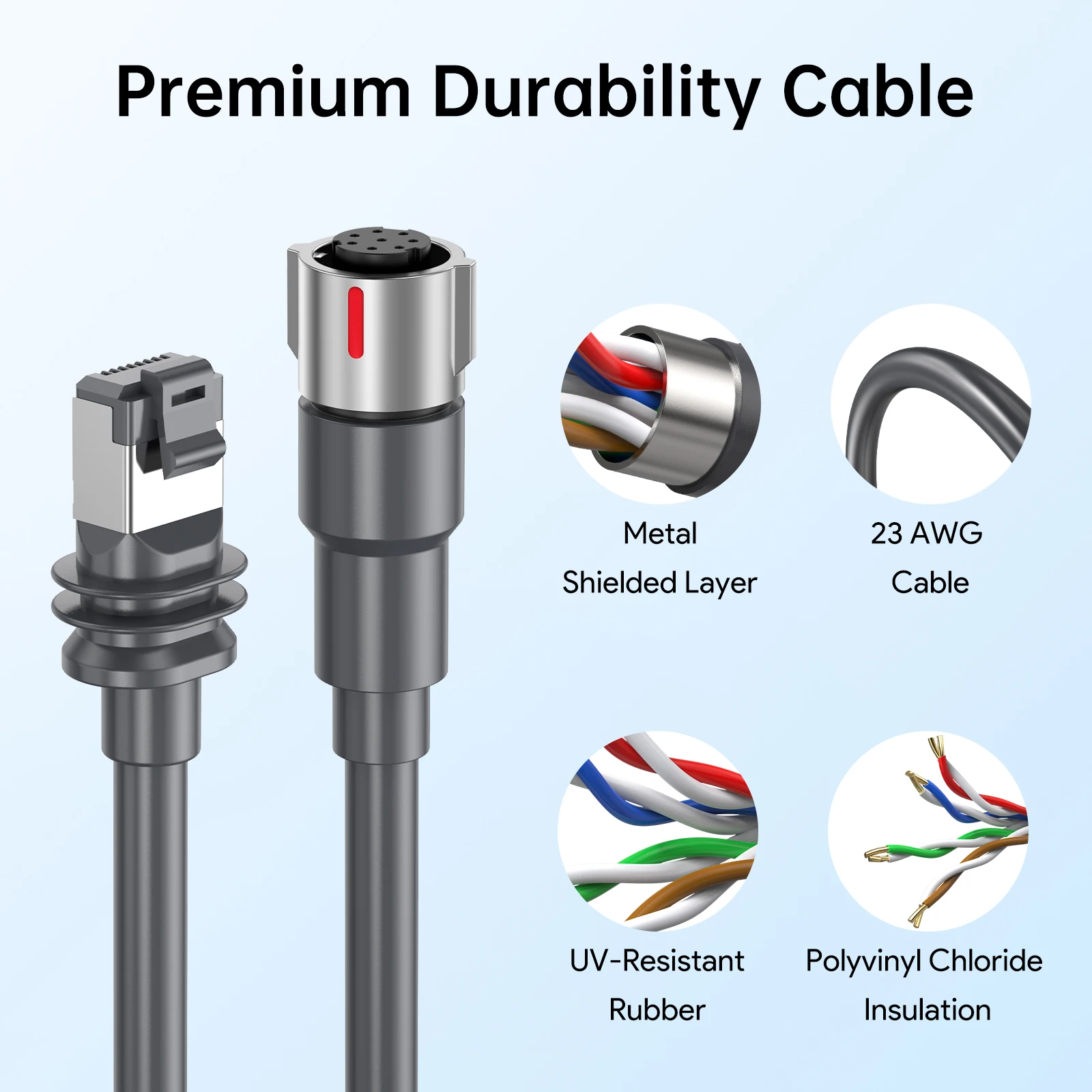 كابل EDUP SK0155 Starlink Performance Gen3 - كابل مقاوم للطقس 1200 ميجا بت في الثانية 23 AWG للاستخدام الخارجي لسطح Gen3 وإمدادات الطاقة #5