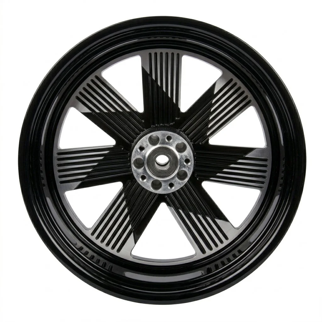 

26/23/21/18 Forged Rim with Black and White Finish for 2000 Later Touring and Softail, Customization Supported