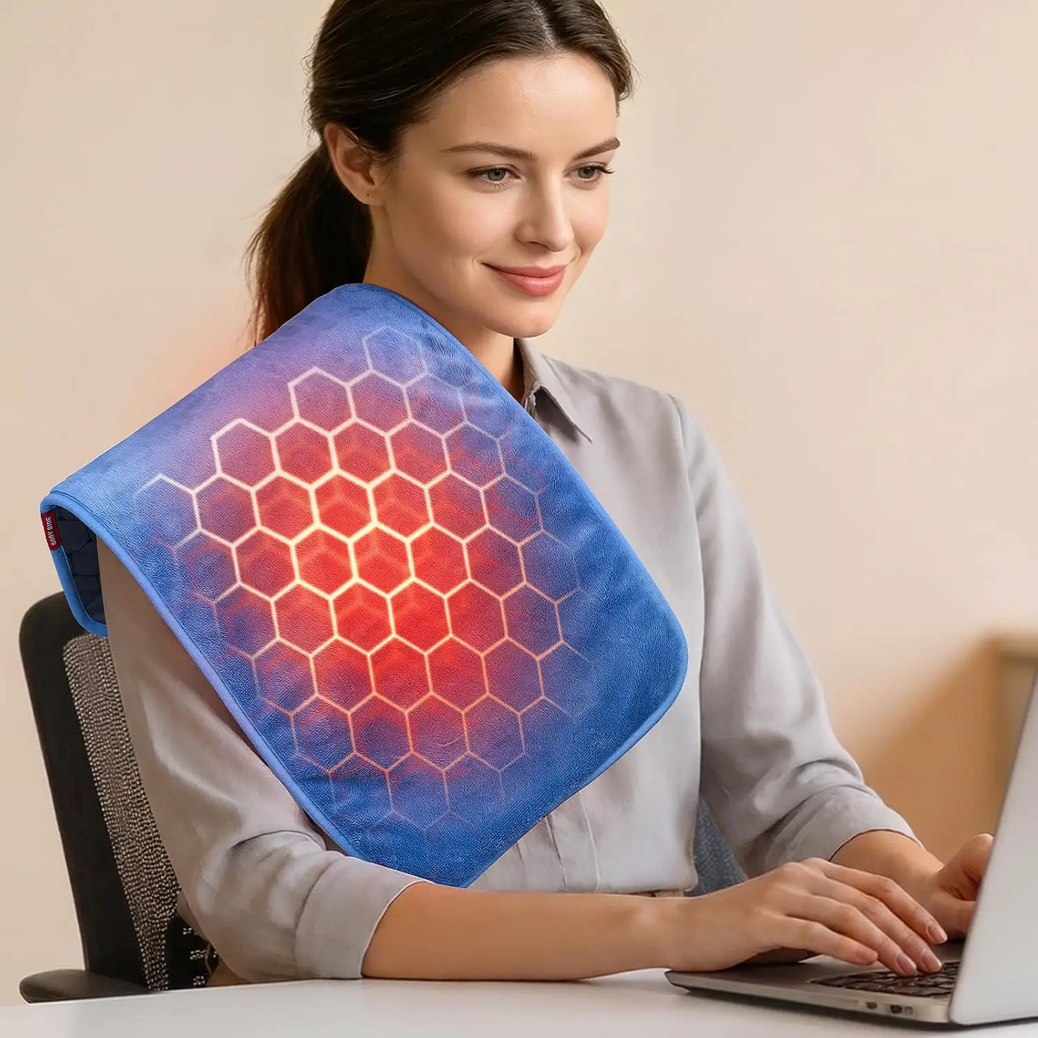 Extra Hot Graphene Heating Pad, 3s Fast Heat Up to 160℉, Deep Muscle Relief for Desk Workers 4H Auto Off