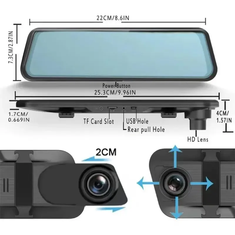 Car Camera for Summer, 1 Count Dashcam for Car, Dash Camera for Car, 1080p Hd Car Rear View Monitor Camera with Reverse View