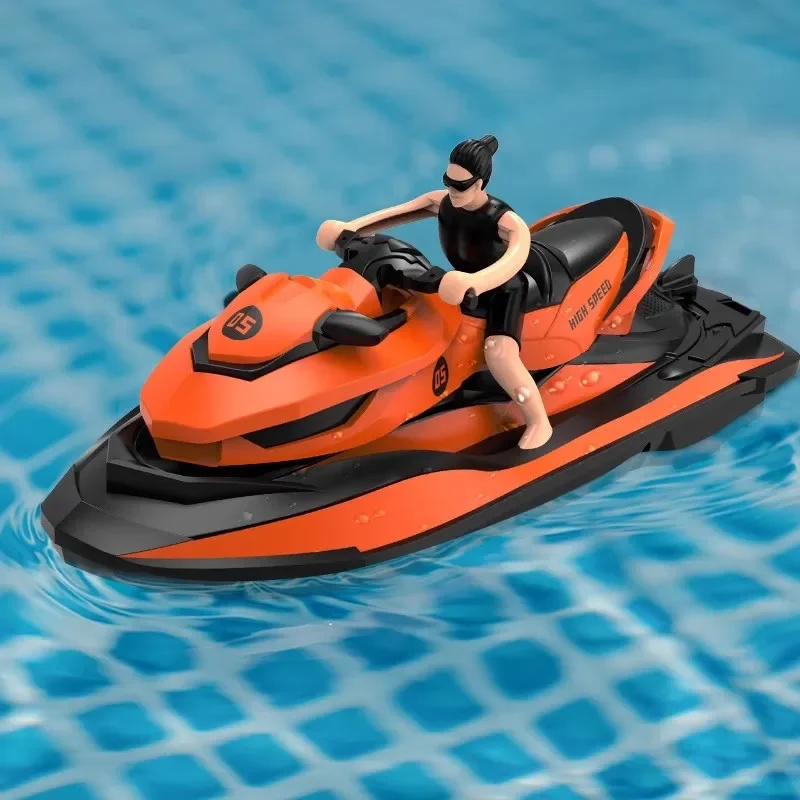 Mini Jet Ski High-Speed RC Motorboat 2.4G Remote Control Electric Boat for Kids double motor Summer Water Play Ideal as a gift