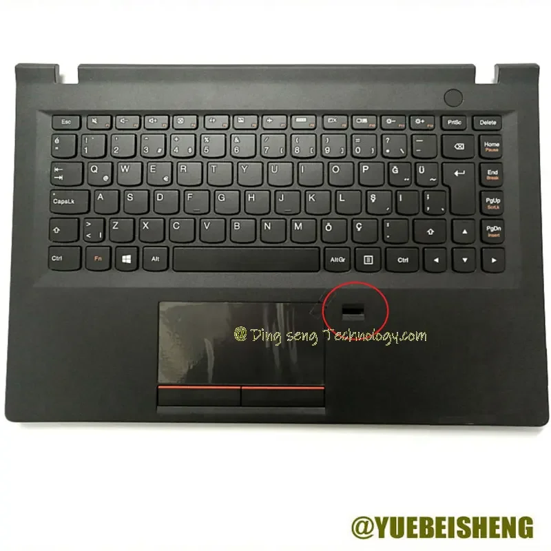 

YUEBEISHENG New For Lenovo E31 E31-70 E31-80 V510-14 Palmrest Turkish Keyboard Upper Cover Case w/FP Hole Touchpad 5CB0J36097