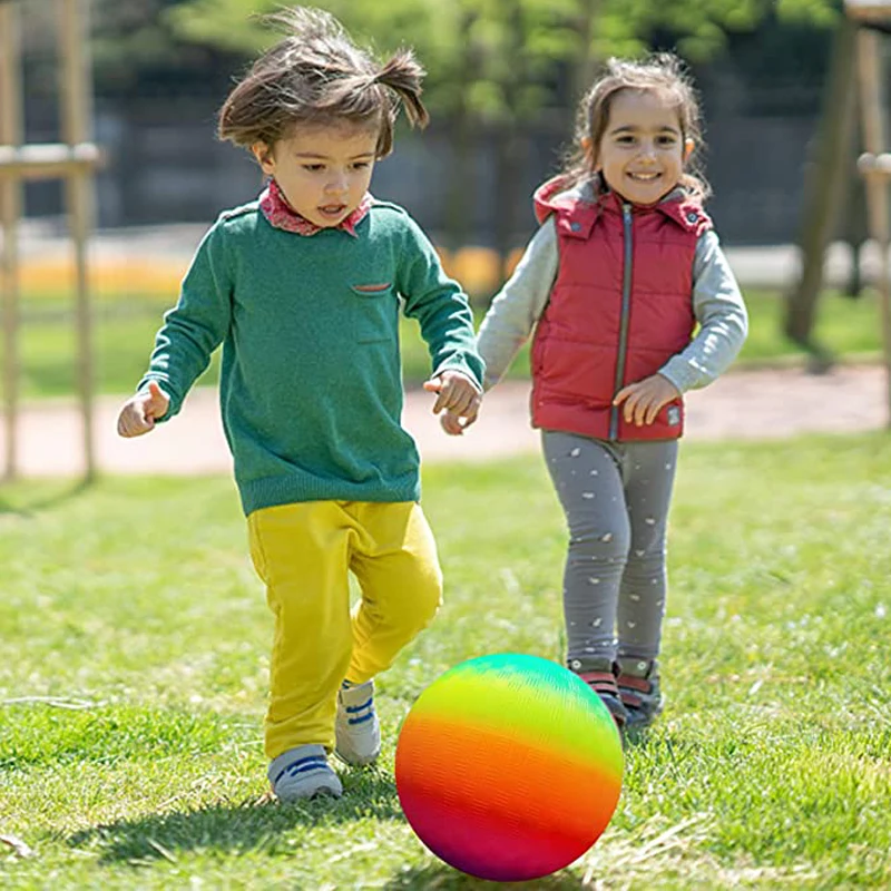 Kickballs Playground Balls 8.5Inch Rainbow Basketball Soccer Toy Children Outdoor Sports Games Kinderspielzeug