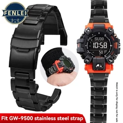 For Casio Watch Strap GW-9500 GW-9500-1/1A4/3 Second Generation Clay Figurine Stainless Steel Modified Watch Chain Accessories