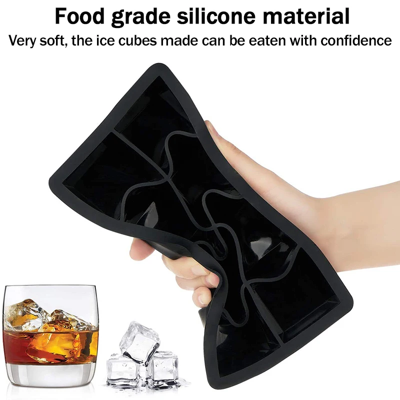 Stampo Ghiaccio con Coperchio silicone 2 Pezzi,Stampo ghiaccio silicone BPA Free,Ghiaccio Stampo per Whisky, Cocktail e Snack per bambini, Stampi per Ghiaccio 15 Cubetti Ghiaccio, Nero