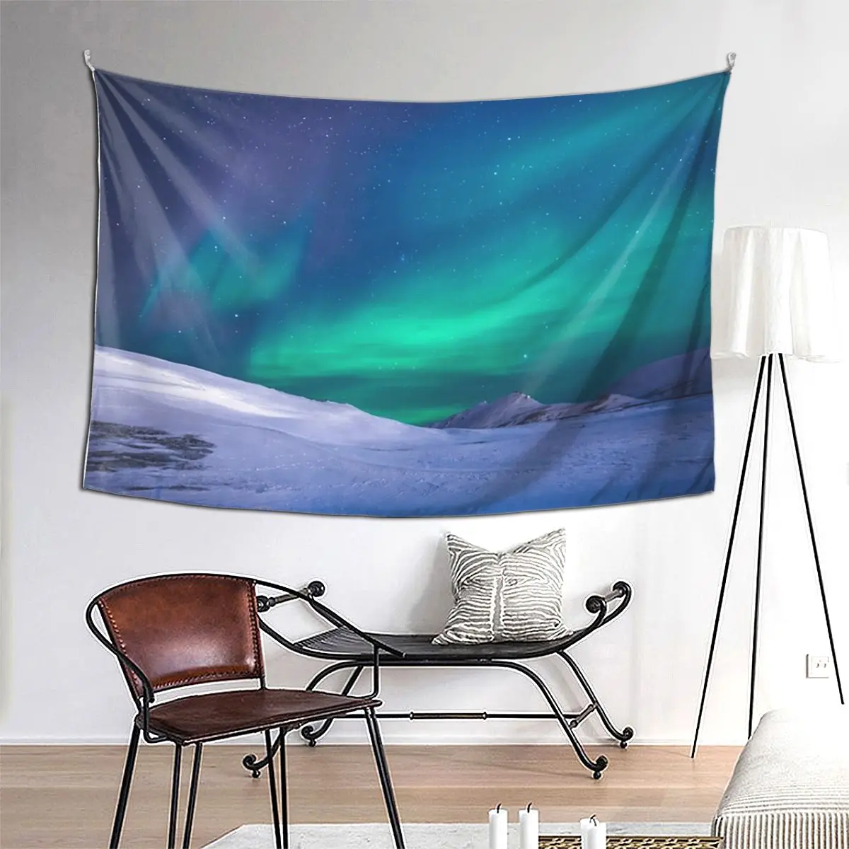 

Гобелен «Аврора Бореалис Северное сияние» в стиле хиппи, настенный эстетический гобелен для украшения дома для гостиной, спальни, общежития
