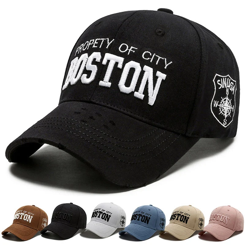 Men Women Baseball Cap BOSTON Embroidery USA Fashion Outdoor Sports Snapback Unisex Hip Hop Spring Summer Sun Visor Hats EP0367