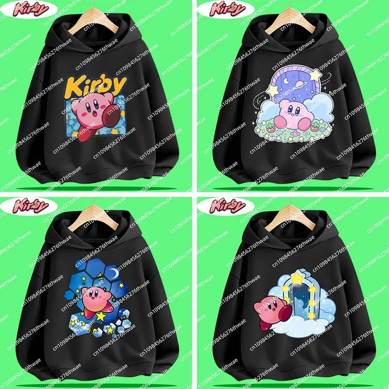 

Детская футболка с капюшоном Star Kirby и мультяшным принтом — повседневный топ для мальчиков и девочек — новый стиль — весенне-осенняя спортивная одежда