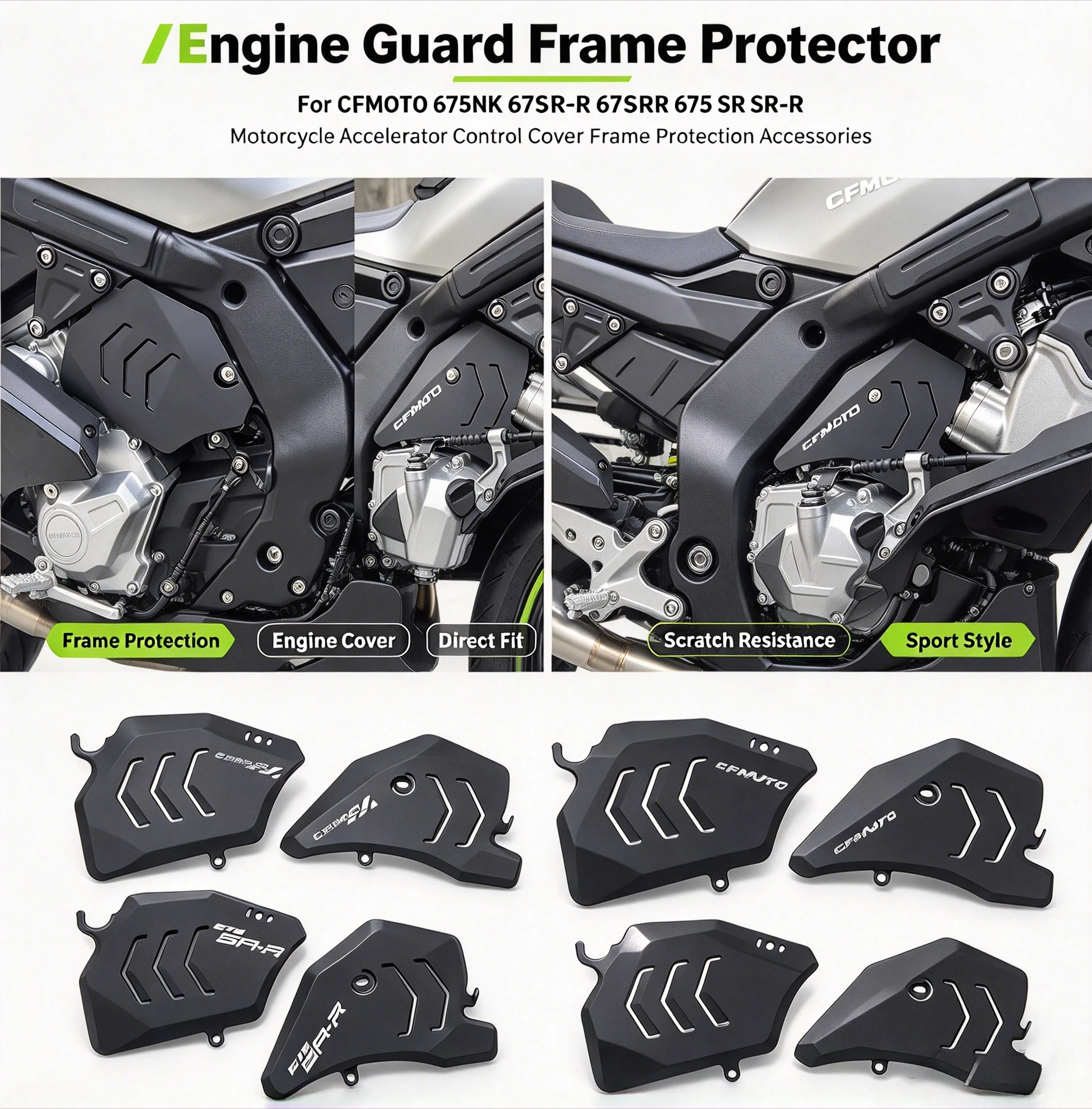 Motorcycle Accessories Engine Guard Frame Protector Accelerator Control Cover For CFMOTO 675NK 675SR-R 675SRR 675 SR SRR SR-R