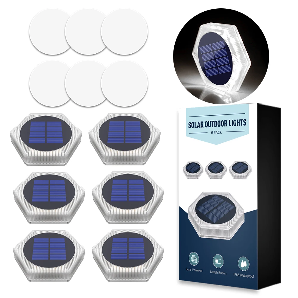 NONE Blaue solarbetriebene LED-Gartenleuchten für den Außenbereich, automatisches Ein-/Ausschalten, wasserdicht, IP68, Stufengeländer, Treppen, Hof, Terrasse, Weg, Auffahrt 7