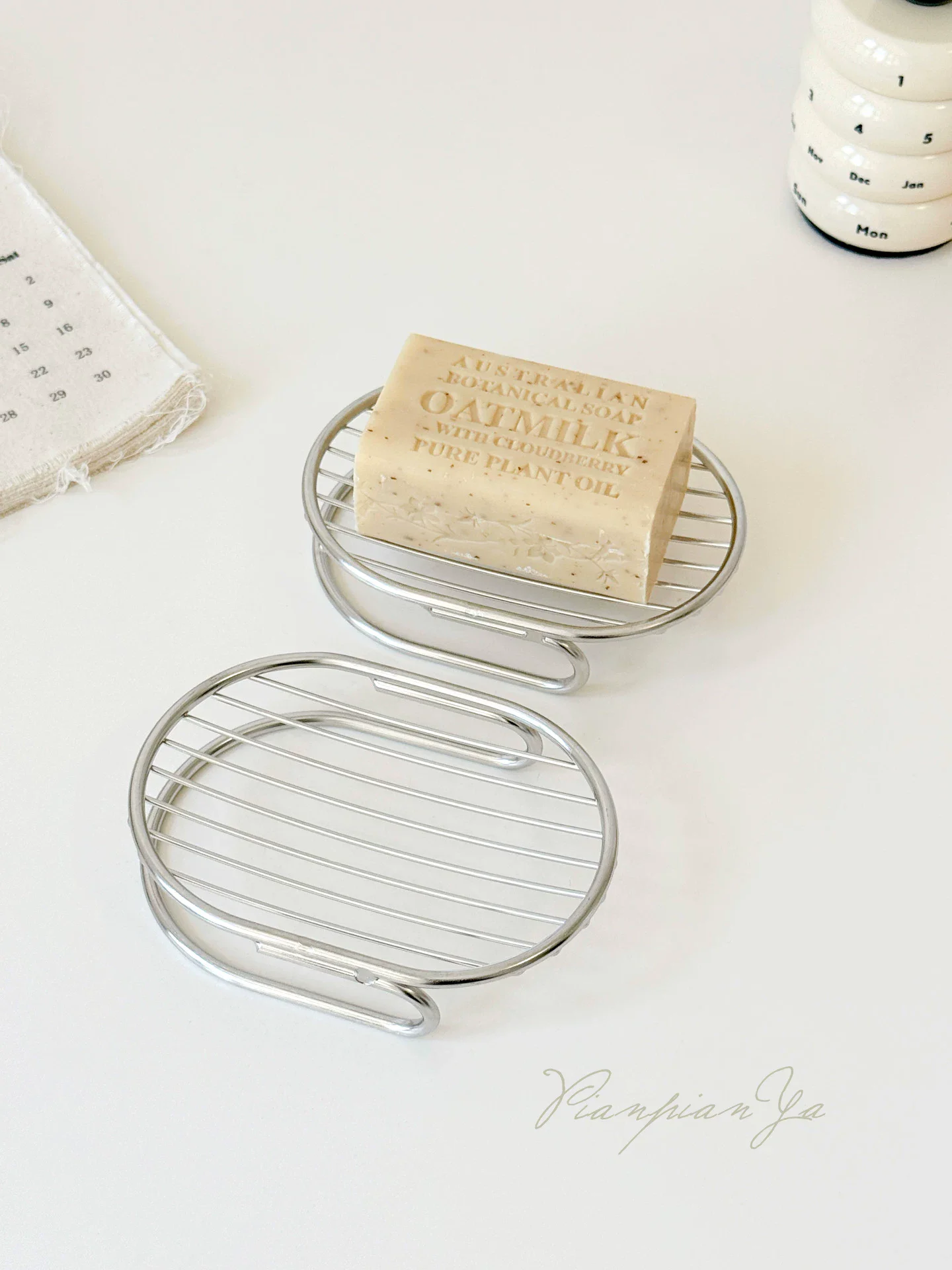 Simple 304 stainless steel soap holder bathroom shower tray soap rack storage stand countertop laundry soap box