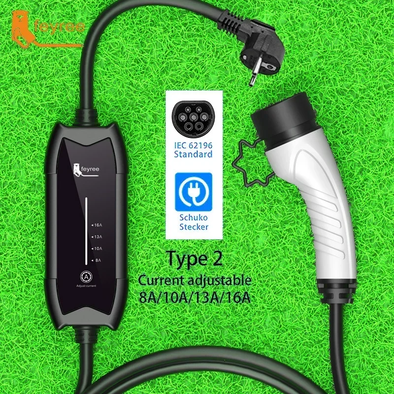 

Портативное зарядное устройство feyree EV, разъем типа 2/GB/T, 16 А, 1 фаза, кВт, тип 1, 5 м, зарядная станция Wallbox для электромобиля