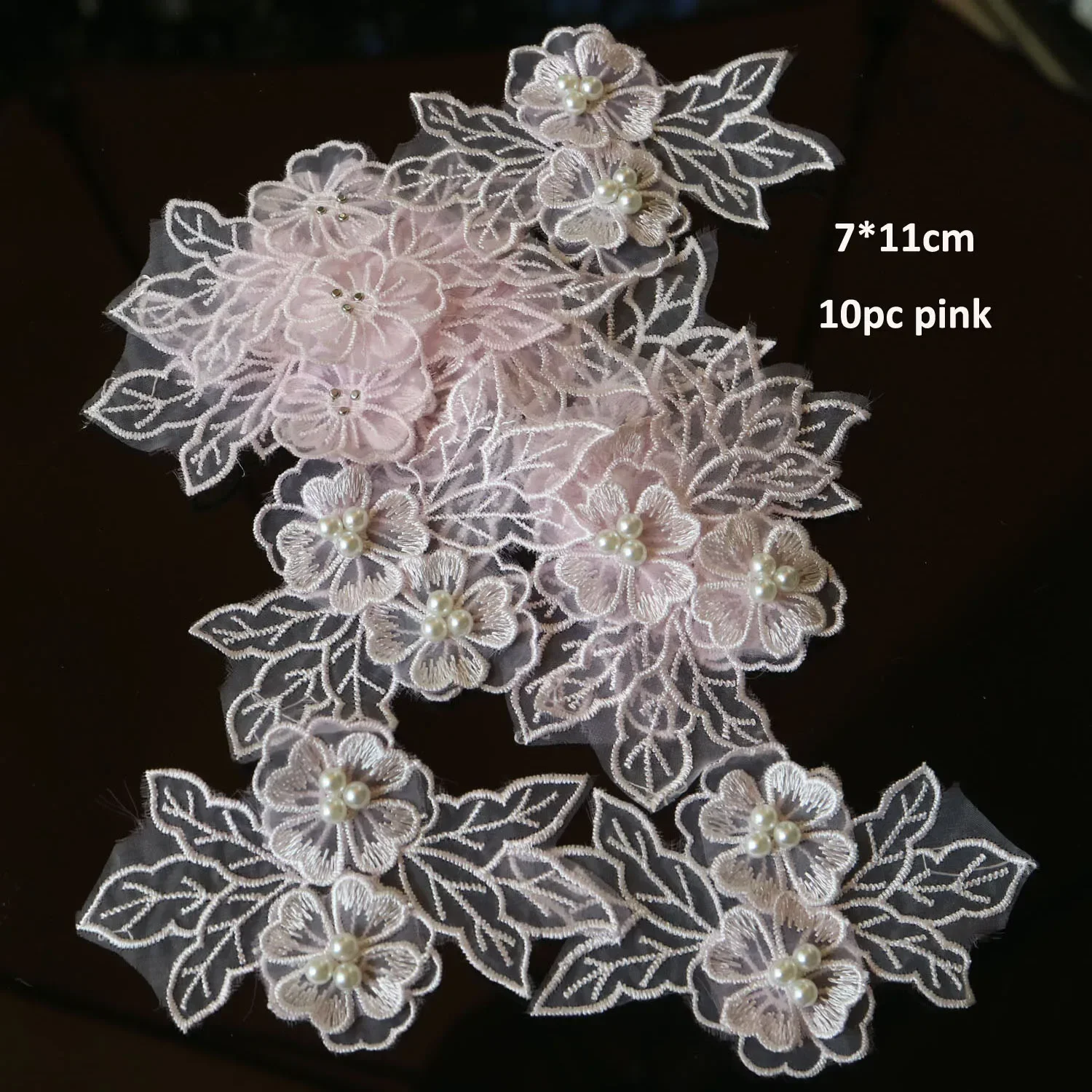 10pcs DIY fashion pearl flower Patches for clothing Embroidery Sequins animal patches for bags decorative parches applique