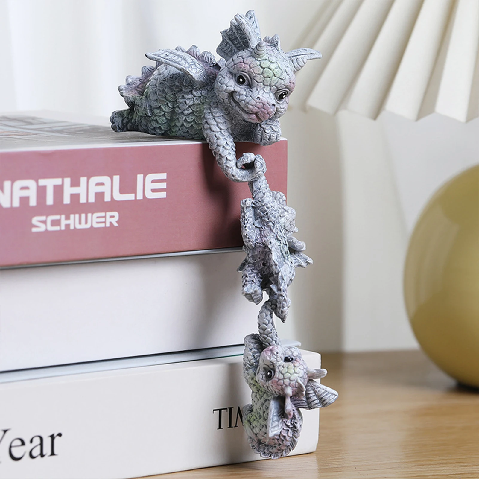 Resin Dragon Statue Set for Garden Balcony Decoration Durable Art Craft with Waterproof Feature