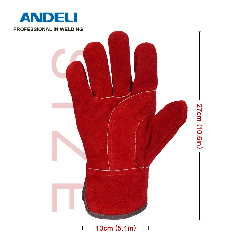 ANDELI 27cm Welding Glove Multifunctional Welding Work Gloves Protective Gloves for Welders Against Scalding