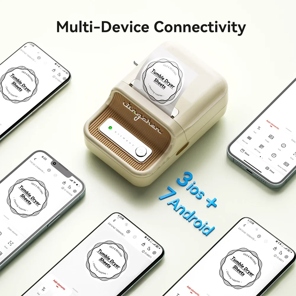 Niimbot B21 プロ写真プリンタミニサーマルプリンタ Bluetooth 20-50 ミリメートル写真粘着ステッカー家庭用/オフィス/ビジネス 300dpi