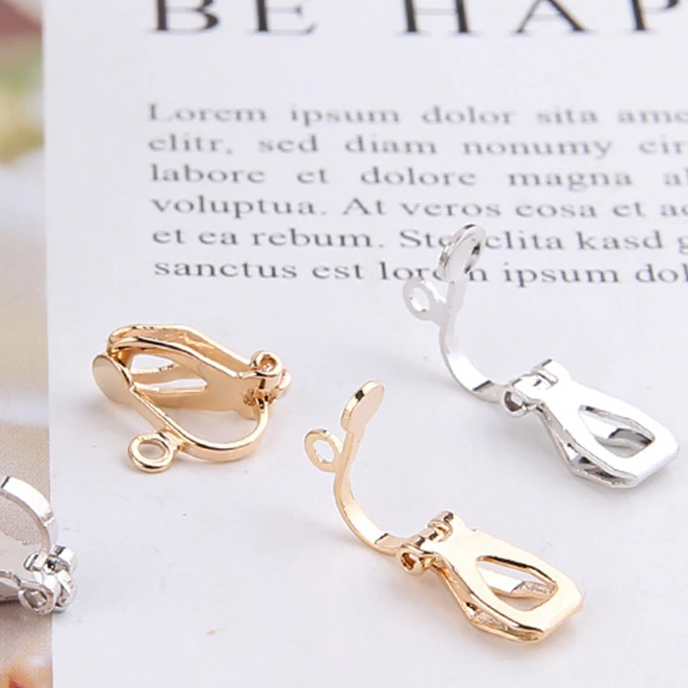 

20Pcs Gold Plated Non-Piercing Ear Clip Clip-on Earrings Painless Earless Earcuff for Graduation Birthday Clip-on Earring