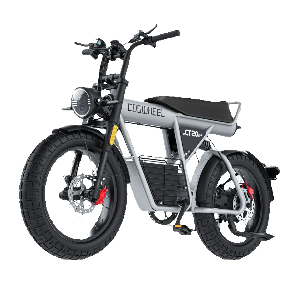 Coswheel Elektrische Fiets Ct20S 3000W Motorfiets Dirtbike Ebike 20 Inch Vetband Fiets 60V 27.5Ah Fietsen Volwassen Elektrische Fiets