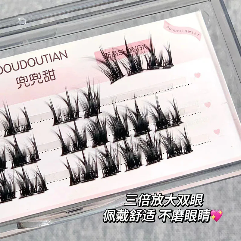 Manga Little Devil False Eyelash Single Cluster Thick Self Grafting Eyelashes Natural Segmented Eyelash Extension Makeup Tools