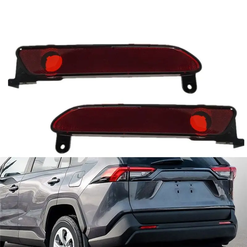 #88R Automotive Parts & Accessories,Car Rear Bumper Reflector Light for Toyota RAV4 2021 2022 Red Shell (Red)
