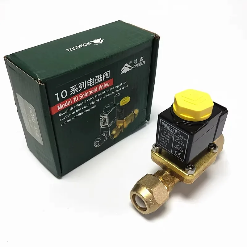 Hongsen Electromagnetic Valve 1068-3 Refrigeration Unit Welding Screw Port Refrigerant Two way Valve